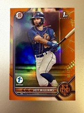 2022 Bowman Draft 1st Edition Jett Williams 13/25 Orange Foil 1st #BD-190