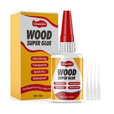 Wood Super Glue Liquid, Clear Instant Cyanoacrylate CA Glue Fast-Dryin