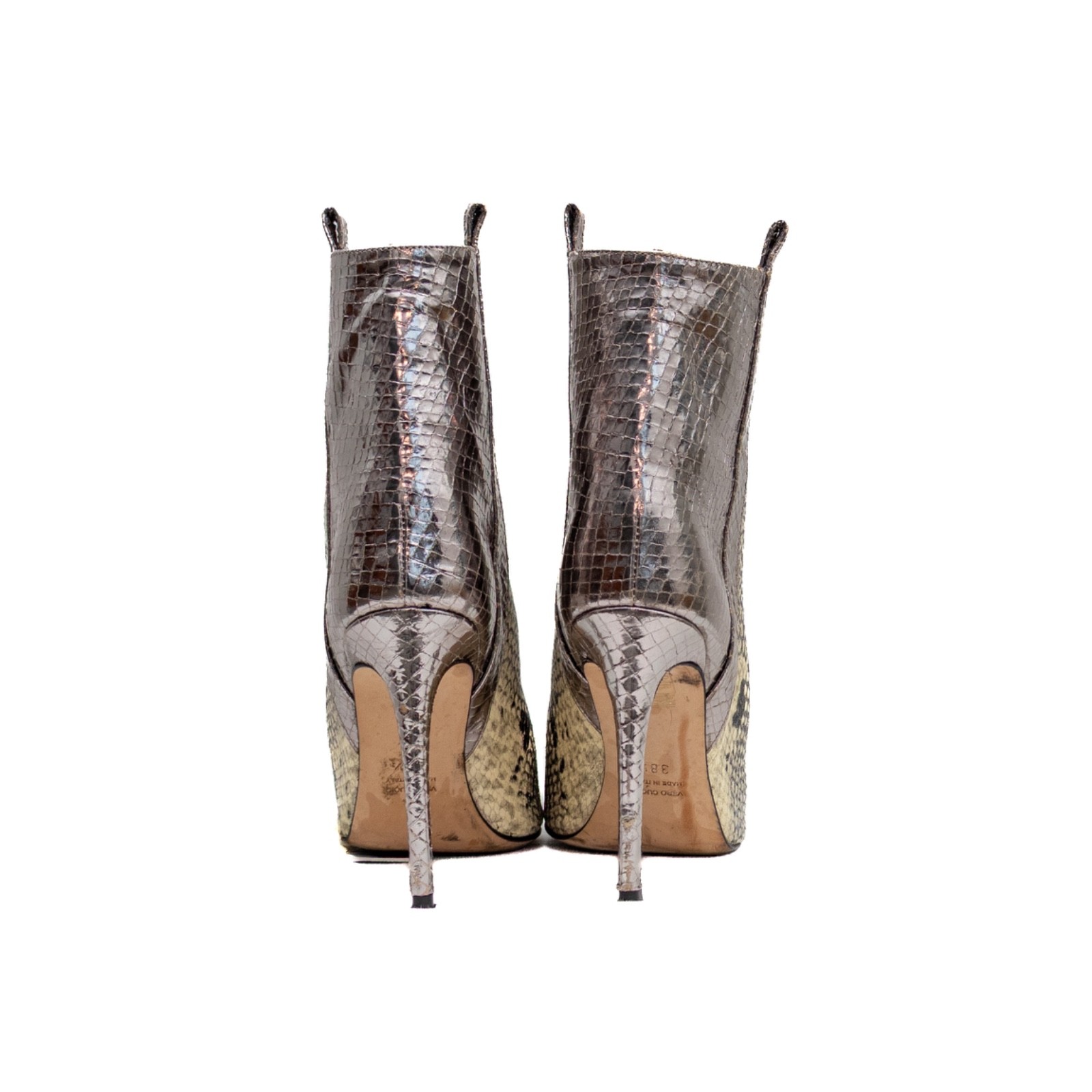 Paris Texas Python Metallic Silver Print Ankle Bo… - image 5