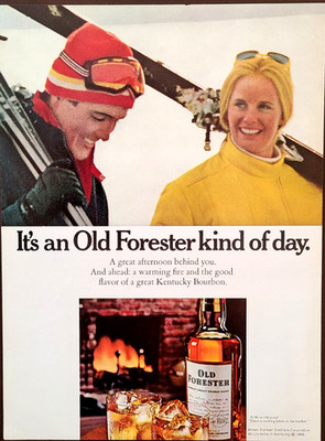 Old Forester Kentucky Bourbon Whiskey Original 1969 Vintage Print Ad Wall Art
