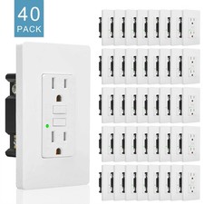 15AMP GFCI Outlet Receptacle Tamper Resistant - ETL Listed,White GFI TR WR 40PCS