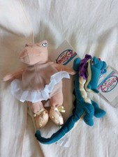 Disney Store Bean Bag Plush Fantasia Alligator  Hippo Plush Animal Set Of Two