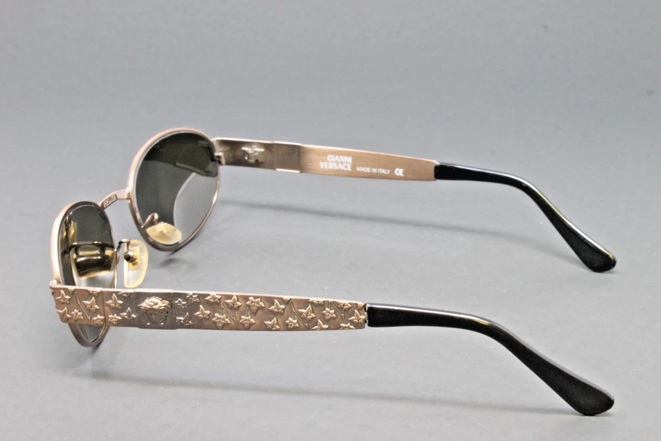 Vintage Gianni Versace Sunglasses X02-53m Brown Unisex Oval Metal Medusa Logo - Image 3 of 4