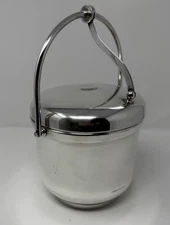VTG Silverplate The Sheffield Silver Co Ice Bucket With Insert Swing Top