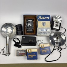 Vintage Camera Lot Kodak Disc 6000 Franklin Film Splicer Flash 35mm Reels
