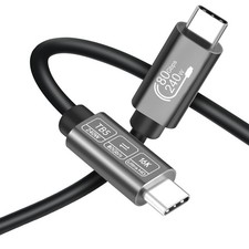 Angusplay Thunderbolt 5 Cable 80Gbps 1M support 240W Fast Charging, 1M, Black