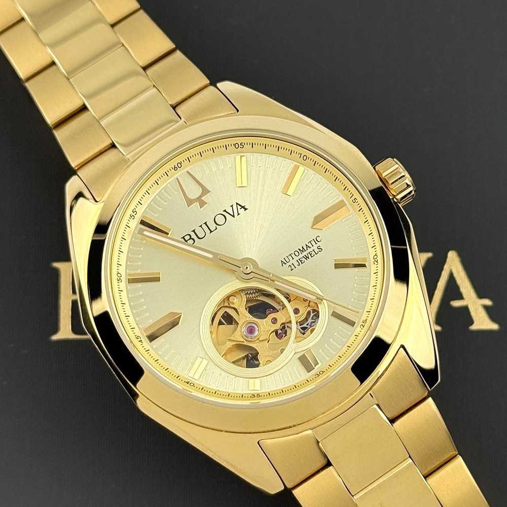 Bulova Men's Surveyor Automatic Champagne Dial Gold Stainless