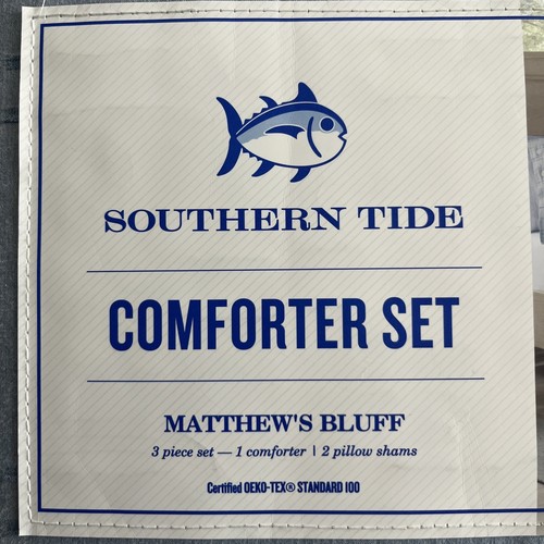 Juego de edredón Southern Tide Matthew’s Bluff completo/reina algodón azul cambray - Imagen 2 de 4