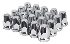 ABS Chrome Plastic 33mm Thread-on Standard Lug Nut Covers for Semi Trucks Pa...