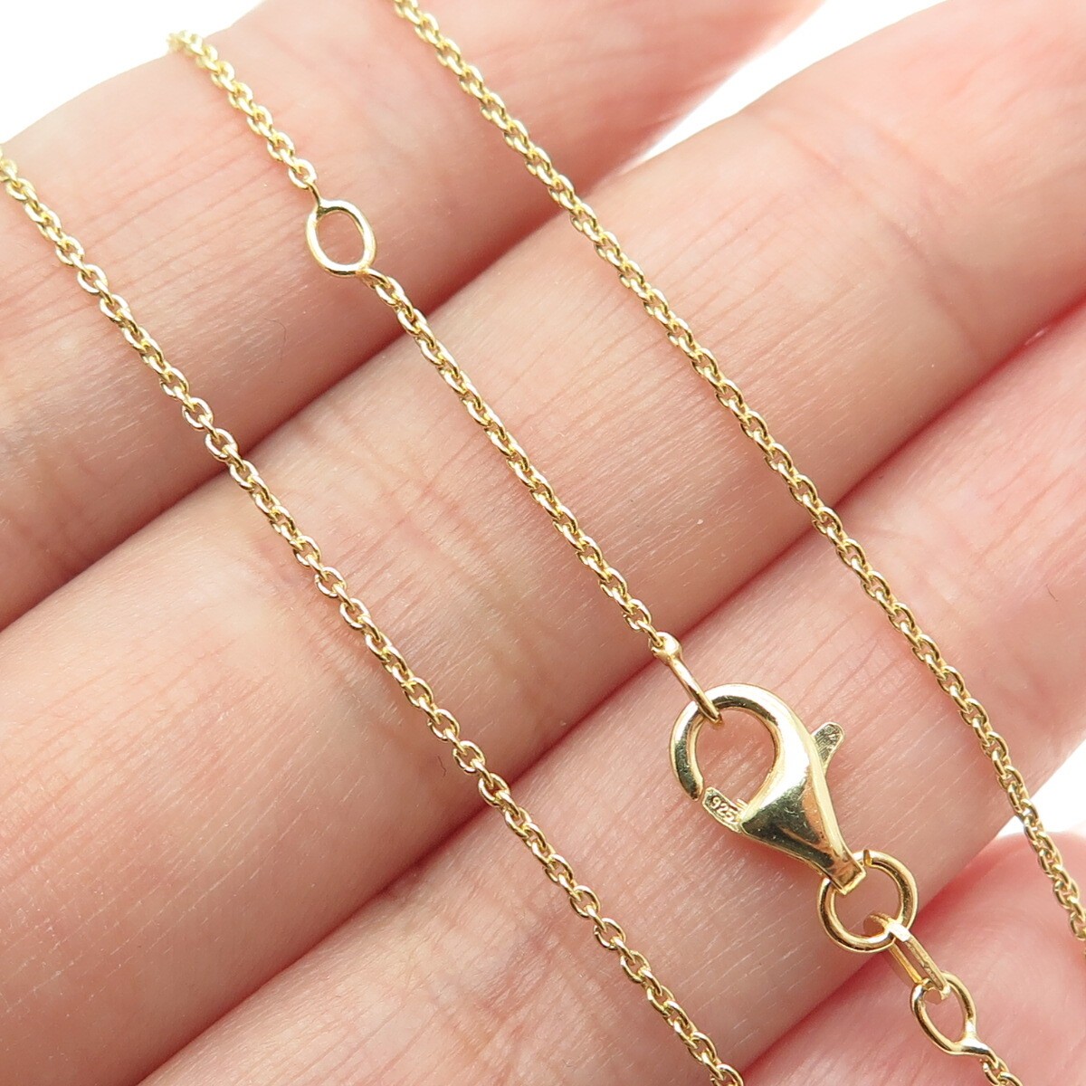 vainon ネックレス　Cable Chain Necklace 42cm 925 Sterling Silver Gold Plated Italy Cable Chain Necklace 15-16
