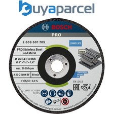 Bosch PRO Stainless Steel and Metal Grinding Disc 76 x 4 x 10 mm 2608601705
