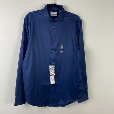 Calvin Klein Infinite Non Iron Slim Fit Dress Shirt Mens L 16 34/35 Blue Stretch | eBay Calvin Klein Infinite Non Iron Slim Fit Dress Shirt Mens L 16 34/35 Blue Stretch | eBay