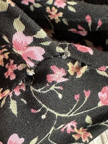 Betsy Lauren Dress Womens Size 8 Black Floral Pleated Tie Country Modest Vintage - Picture 10 of 13