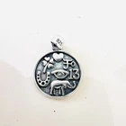 Sterling Silver Lucky Charm, Good Luck Symbols Evil Eye Horseshoe Talisman