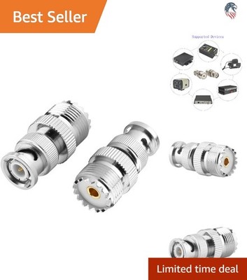 2pcs BNC Male to UHF Female Coax Adapter for Radio CCTV Telecom Equipment