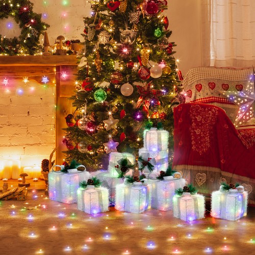 Light Up Gift Boxes Present Set of 3 Christmas Festive LED Indoor Decoration Box - Picture 3 of 9