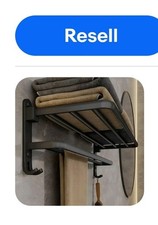 Black Shelf 50CM Folding Holder Hook Wall Mount Aluminum Towel Rack Arranging