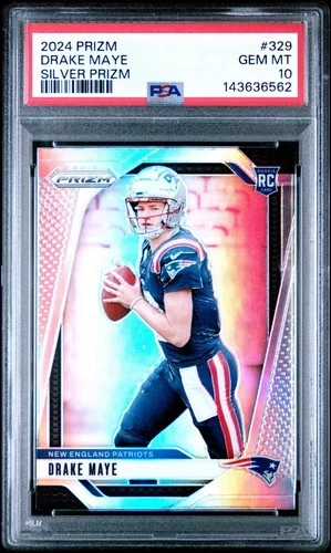 PSA 10 - 2024 Panini Prizm - Drake Maye #329 Silver Prizm (RC)