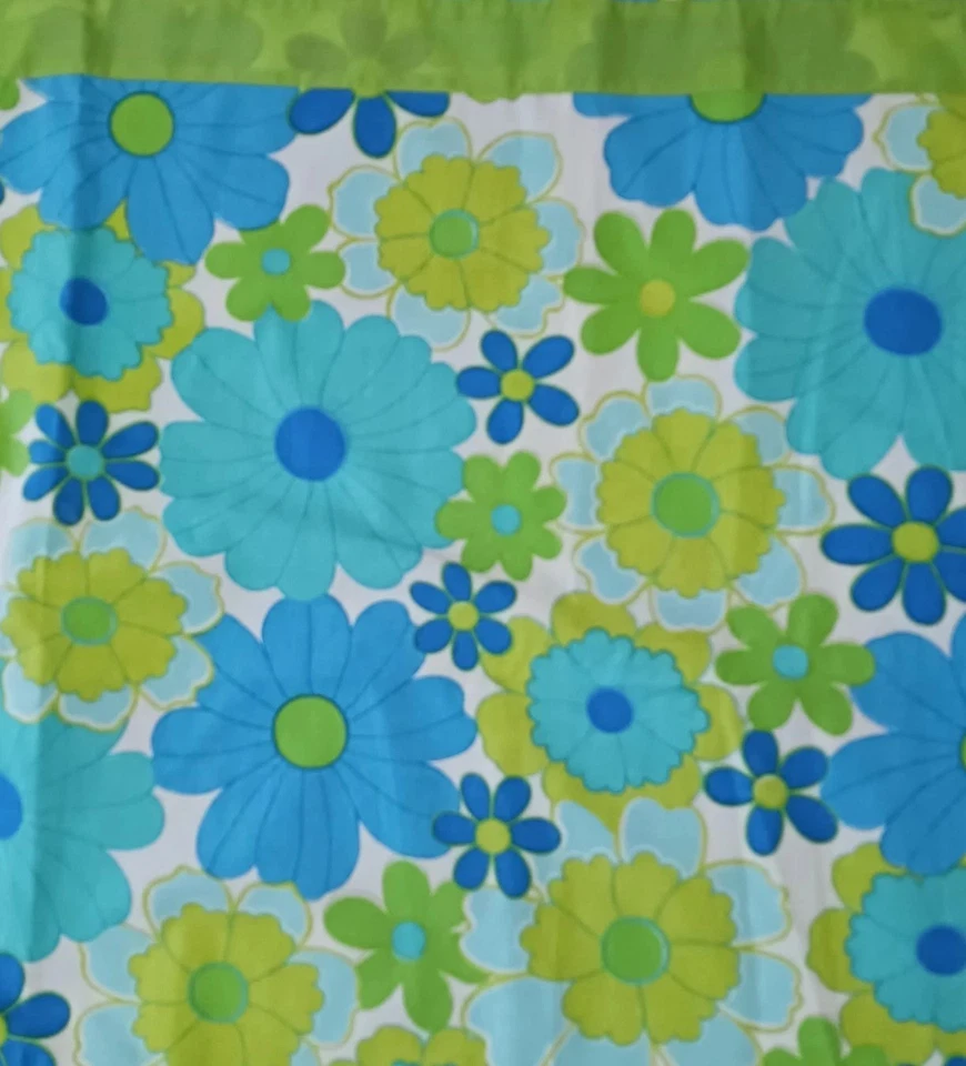De colección. 59" X 98" Groovy Flower Power 60s 70s Gran Panel Cortina Hoja Retro Bonito Foto 2 de 4