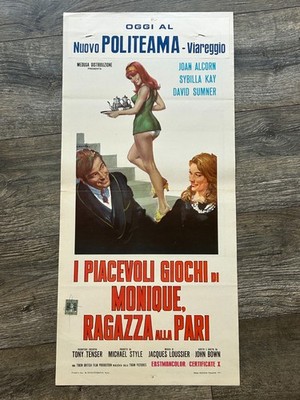 I Piacevoli Giochi di Monique Ragazza Alla Pari Vintage Movie Poster Italy B