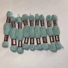 Lot of 9 Skeins 7747 Tapestry Yarn DMC Floralia Laine, Virgin Wool Light Blue