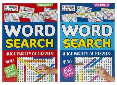 HOMESTREET Wordsearch Rätselbücher A4 Größe Zusammenstellung Kompendium - eins zufällig oder beide