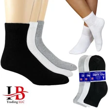 6 Pairs Men Diabetic Ankle Socks Health Circulatory Cotton Size 9-11,10-13,13-15