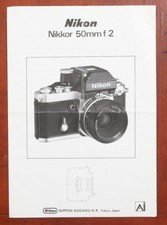 NIKON 50MM, F2 NIKKOR AI INSTRUCTION BOOK/164838