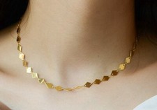 Girl / Women Titanium Stainless Steel Rhombus Choker Chain necklace 15-17"