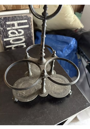 Antique Silver Plated Candle Holder-rare One Of A Kind.