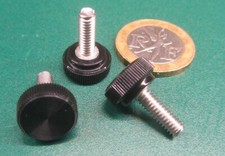 Plastic Black Stainless Thumb Screw, 1/2" Head Dia. x 8-32 x 1/2" Length, 25Pc