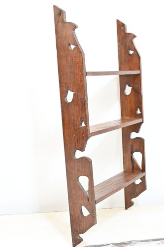Vintage . Handmade Wood Wall Shelf Three Tier Wood Shelf Display Rack - Picture 8 of 11