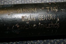 CRAIG GENTRY GAME USED LOUISVILLE SLUGGER WOOD BAT OAKLAND ATHLETICS RANGERS