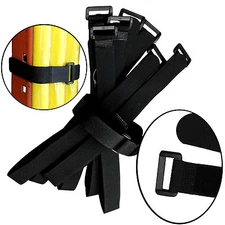 30 Quantity Durable Hook and & Loop Reusable Cable Tie Down Straps Kit 20" by 1"