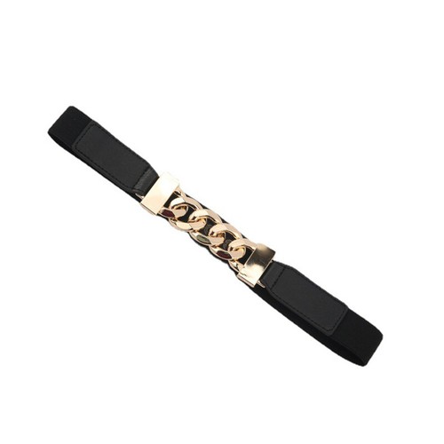 Stretch-Kleidergürtel Mit Goldfarbener Metallkettenschnalle Für Damen 〒 - Picture 5 of 28