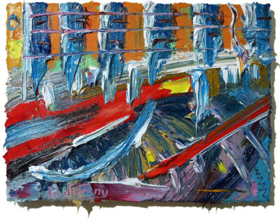 #ad ORIGINAL OIL PAINTING█VINTAGE IMPRESSIONISM ART█NATURE NR LANDSCAPE ABSTRACT POP $290.00