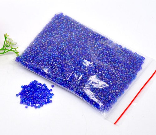 50g Blue/Violet AB Seed Beads Glass 2mm Size 11/0 J09081XA - Picture 2 of 2