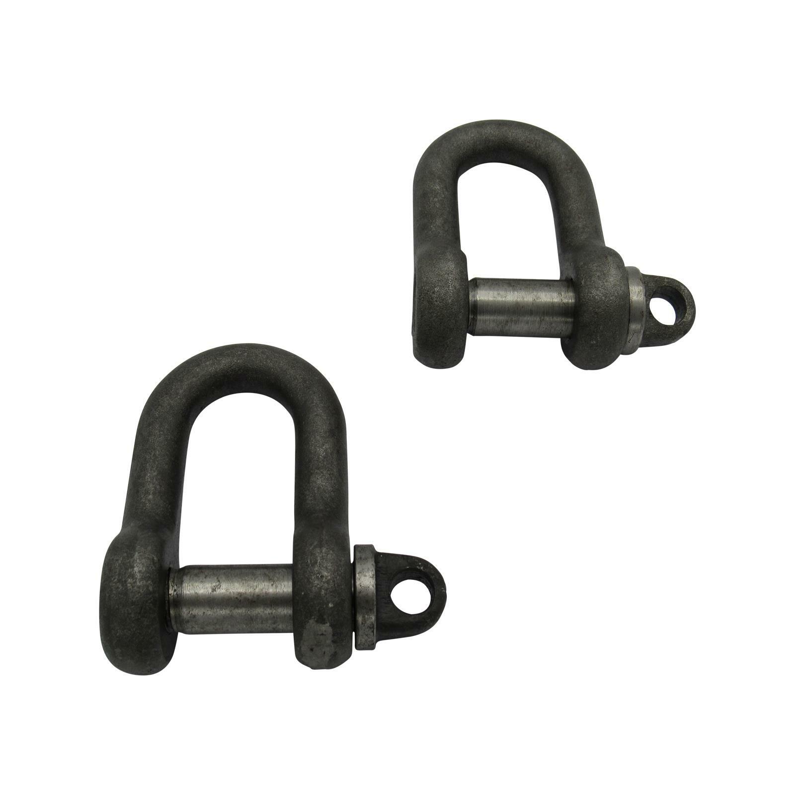 X2 0.5 Ton Self Colour Large Dee Shackles With Screw Pin - 500KG D High Tensile
