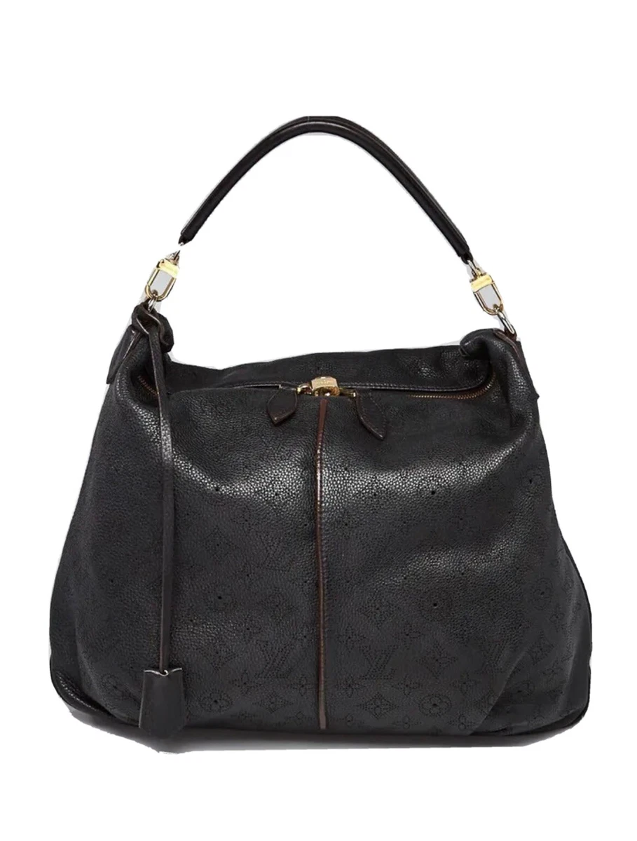 LOUIS VUITTON Monogram Mahina Selene MM black M93987 Bag 
