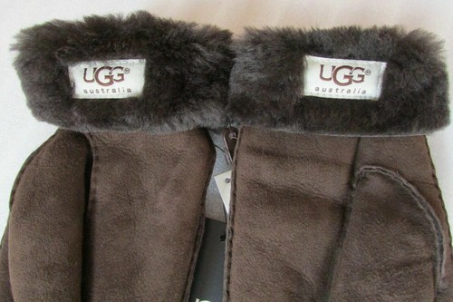UGG Gloves Classic Logo Patch Shearling Mittens Colors L/XL Unisex New - Picture 37 of 44