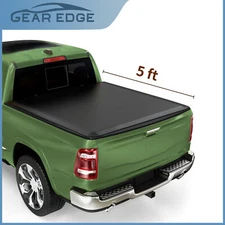5FT Bed Tonneau Cover Soft 3-Fold for 2005-2026 Nissan Frontier Truck Waterproof
