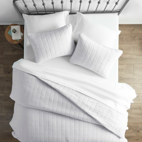 Premium Ultra Soft Quilted 3 Piece Coverlet Set Kaycie Gray Hotel Collection - Picture 102 of 111