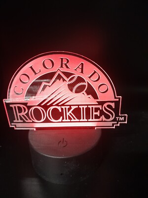 Edge Lit Tabletop Sign, Multi-Colored LED, Colorado Rockies Night Light ...