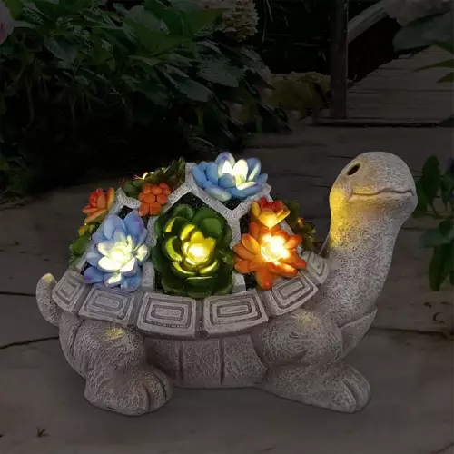Solar Light Garden Outdoor Statues Turtle Light 7 LED Lights Lawn Garden Decor - Picture 5 of 12