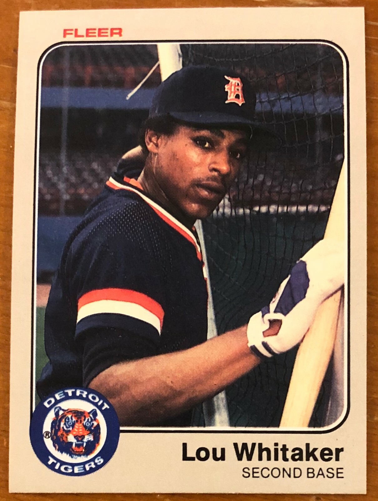 1983 Fleer Lou Whitaker Baseball Card in Excellent Condition
