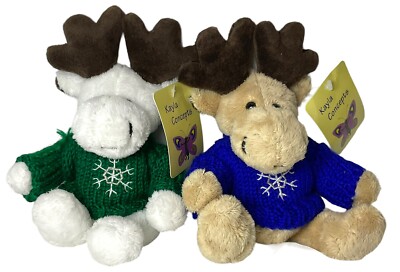 Kayla Concepts Stuffed Animal Moose Snowflake Sweaters, Holiday Plush 7 