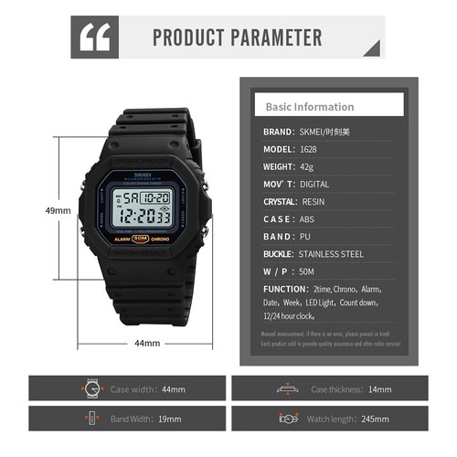 Men's Digital Sport Watch Waterproof Sport Watch with O9G0 - Picture 10 of 11