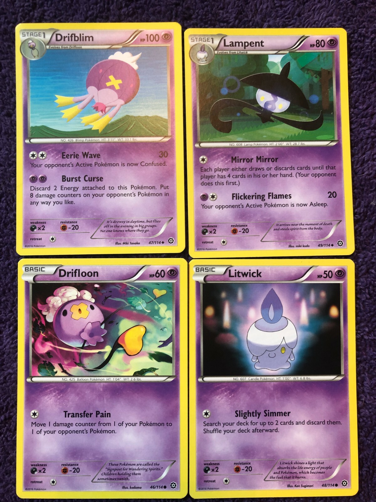 POKEMON CARD LOT KIRLIA 69/162 RALTS 68/162 HAUNTER 59/162 GASTLY 58/162