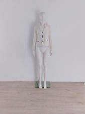 Elisa Cavaletti Cream Blazer Size Uk 8 10 Eu 36 38 Ivory Buttoned Cotton Jacket