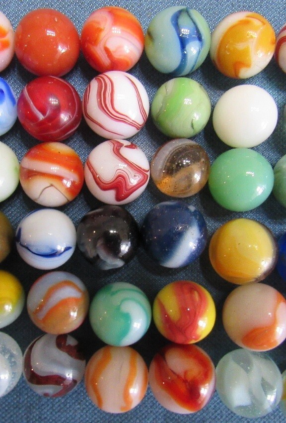 Lot of 54 vintage glass marbles eBay